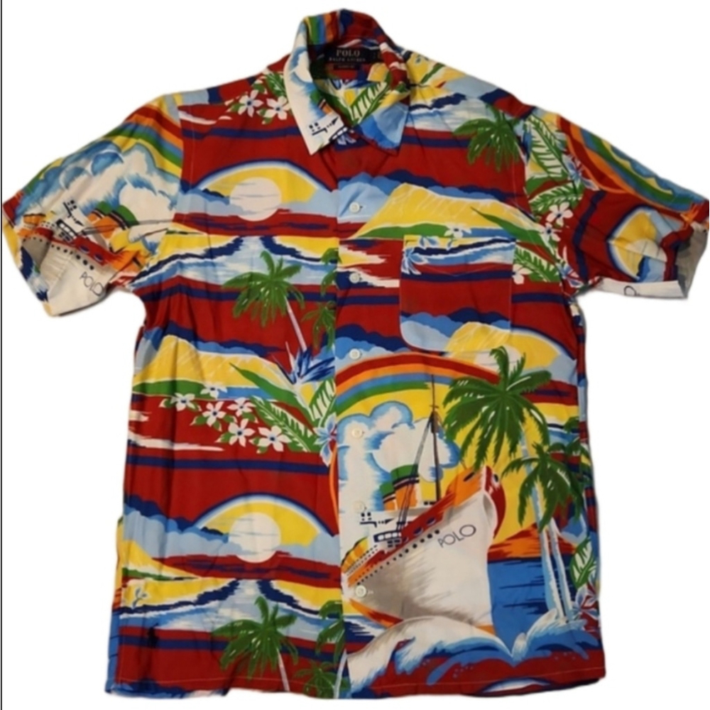 Polo Ralph Lauren Tropical Short Sleeve Button Up Shirt (M Size S P Classic Fit)